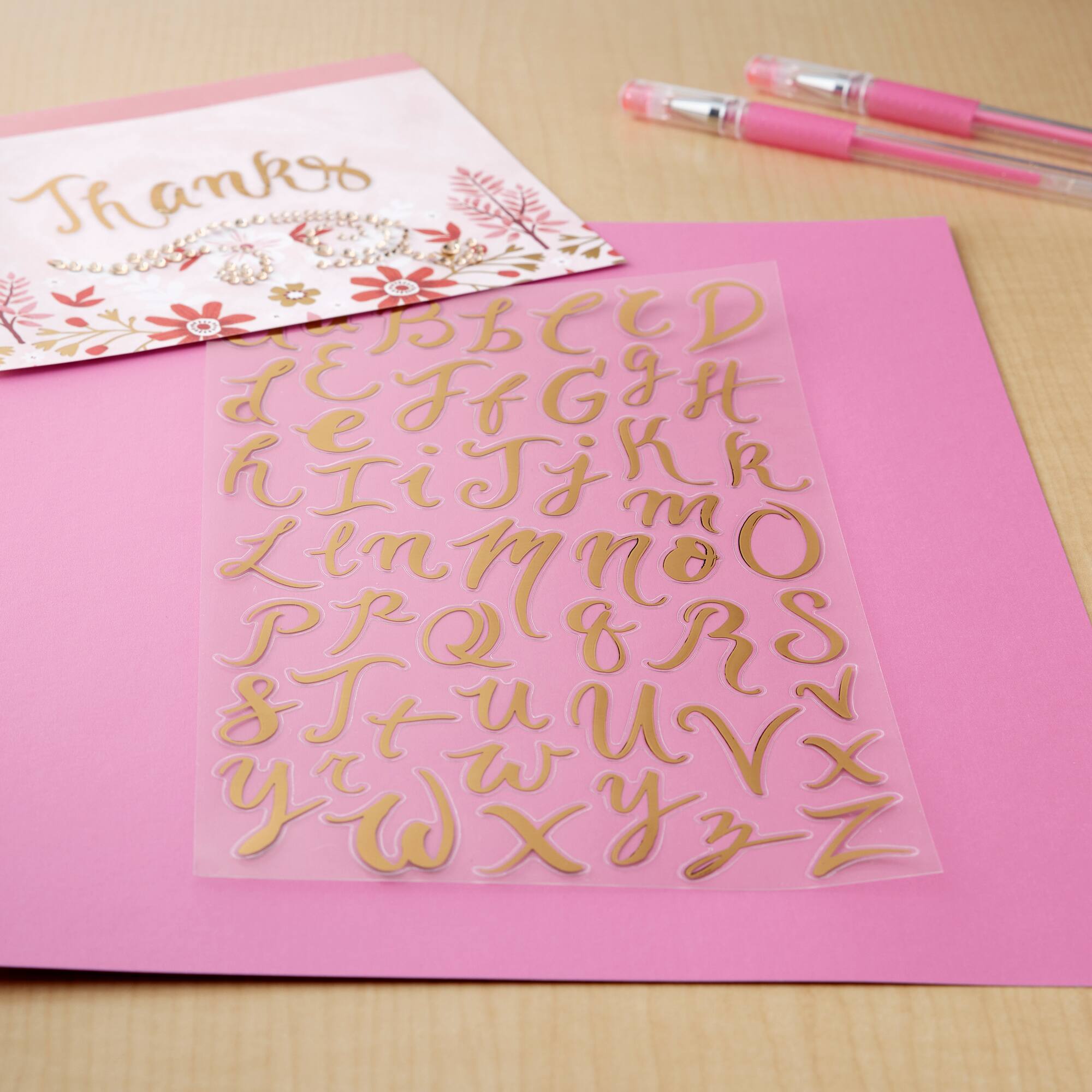 Gold Foil Hand Script Alphabet Stickers by Recollections™